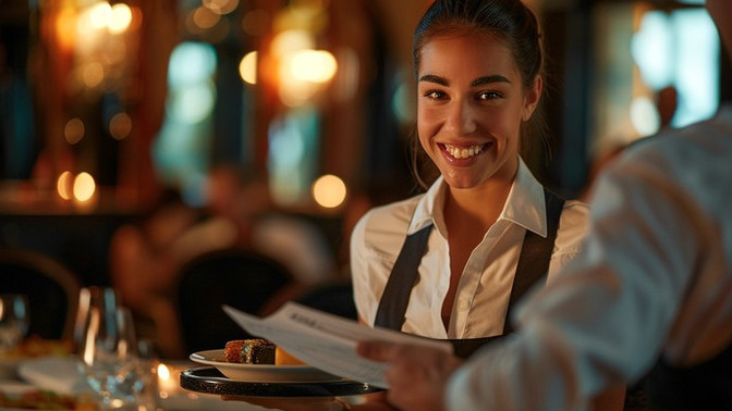 Do restaurant servers really have to smile constantly for customers?