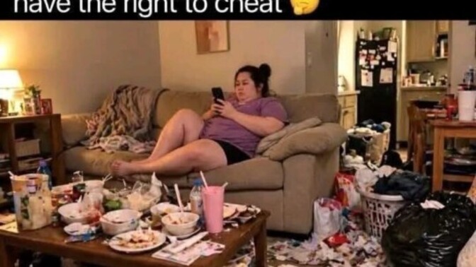 Does a man have the right to cheat if his trad wife doesn't keep up her end of the bargain?
