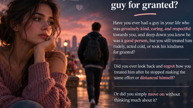 Women, have you ever regretted treating a genuinely nice guy poorly?