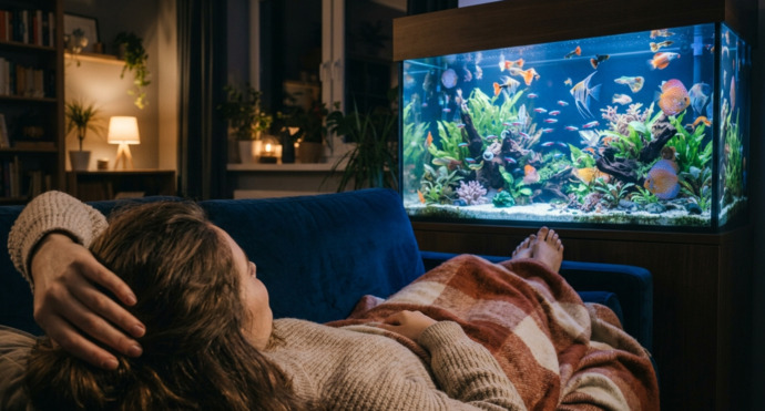 Is there anyone who love keeping fish in an aquarium at home?