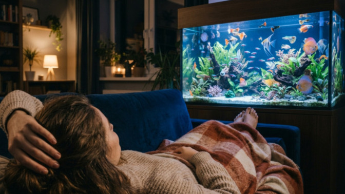 Is there anyone who love keeping fish in an aquarium at home?