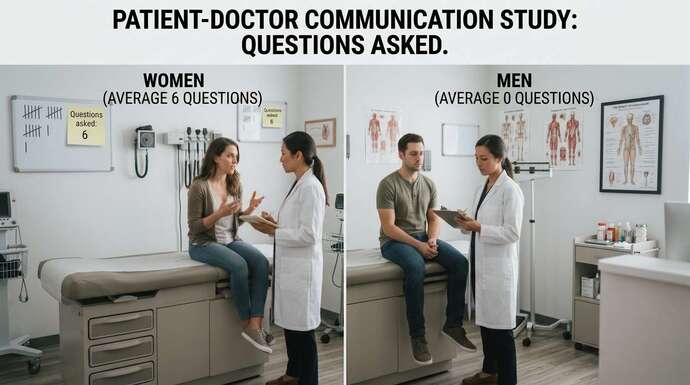 A study found that when women go to a doctor, they ask an average of six questions. But men ask an average of zero questions. Why the difference?