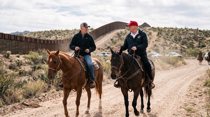 Which president did more to secure the southern border-Trump or Biden?