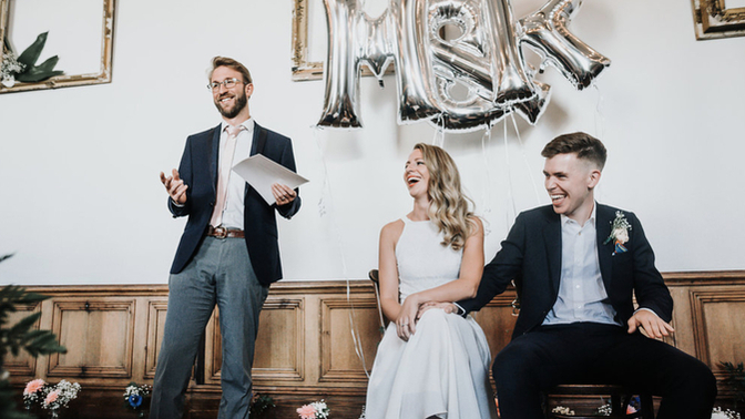 Who would you trust to write your biography and read it aloud at your wedding, and why💀?