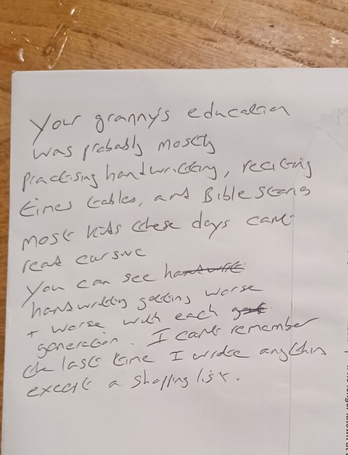 Who would you say generally has the best handwriting, men or women?