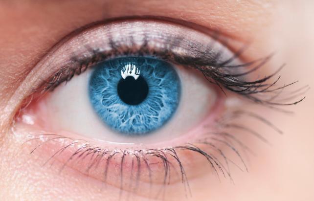attractive blue eyes